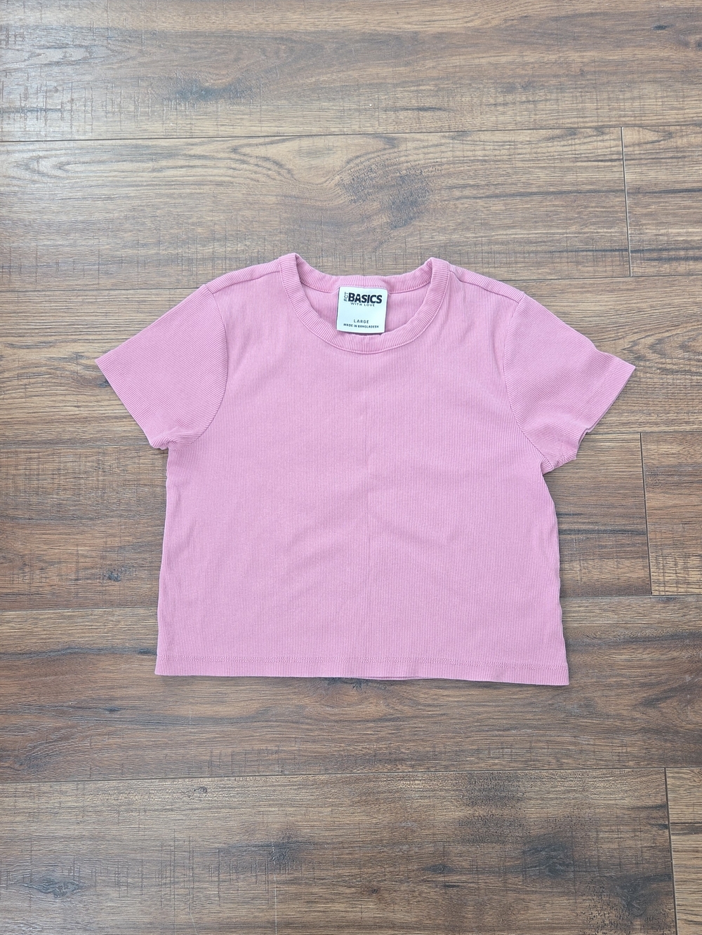 Pink Crewneck Crop Top